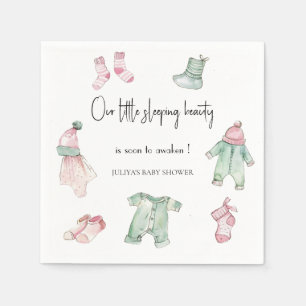 Serviette En Papier Notre baby shower de beauté endormi
