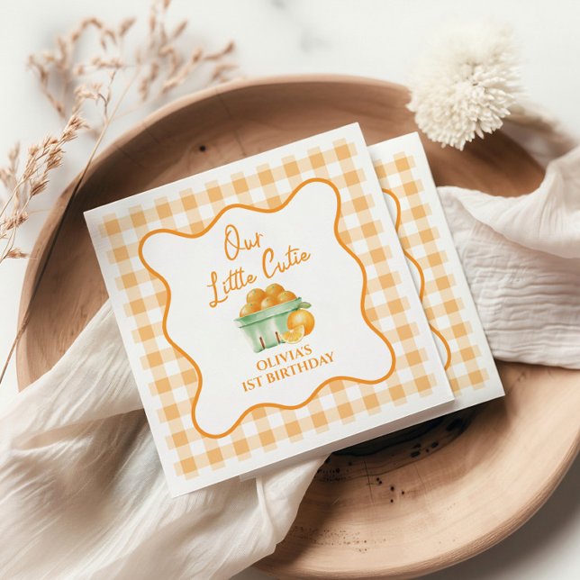Serviette En Papier Notre petit anniversaire orange (Créateur téléchargé)