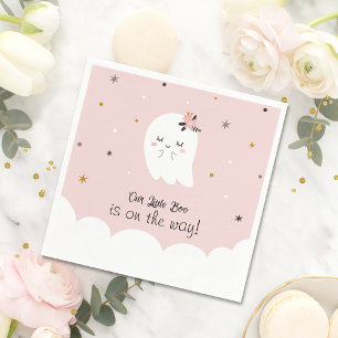 Serviette En Papier Notre Petit Baby shower Rose Boo serviettes - Ghos