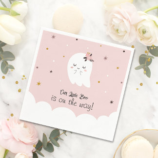 Serviette En Papier Notre Petit Baby shower Rose Boo serviettes - Ghos