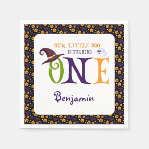 Serviette En Papier Notre Petit Boo Turner Un, Halloween 1Er Anniversa