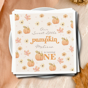 Serviette En Papier Notre Petit Citrouille Automne Orange Girl Premier