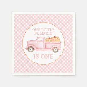 Serviette En Papier Notre petit Citrouille camion rose clair premier a