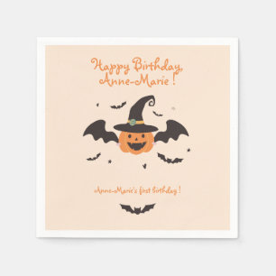 Serviette En Papier Notre petit Citrouille fête son anniversaire