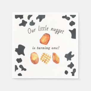 Serviette En Papier Notre petit nugget a un an Fête d'anniversaire pou