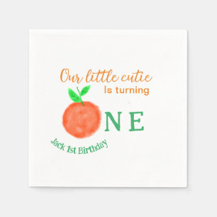 Serviette En Papier Notre petite cuite orange un agrumes d'anniversair