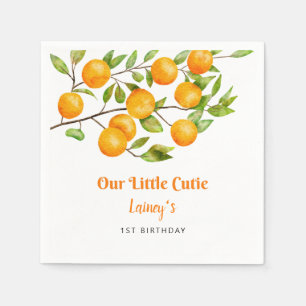 Serviette En Papier Notre Petite Cutie Orange Anniversaire