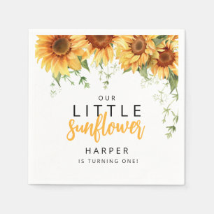 Serviette En Papier Notre petite fête d'anniversaire Tournesol