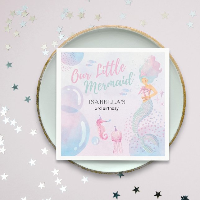 Serviette En Papier Notre Petite Sirène Papier d'Anniversaire Napkin (Créateur téléchargé)