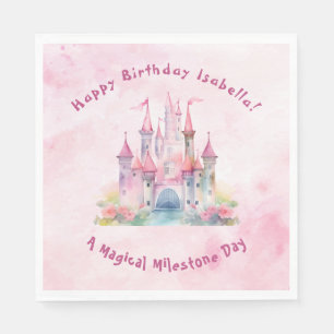Serviette En Papier Notre Princesse de Château fête son anniversaire