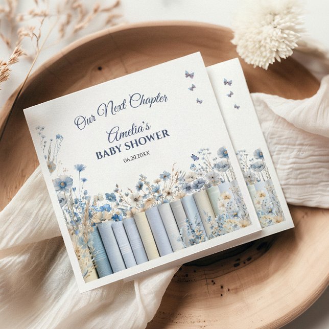 Serviette En Papier Notre prochain chapitre Doux Azure Literary Bloom (Créateur téléchargé)