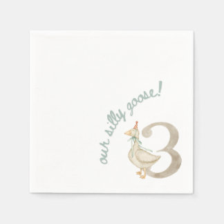 Serviette En Papier Notre Silly Goose 3e Anniversaire Napkin