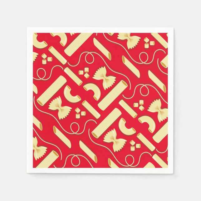 Serviette En Papier Nouilles Pasta Enfant 1er Anniversaire fête Italie (Devant)