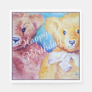 Serviette En Papier Nounours Bonne fête d'anniversaire