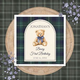 Serviette En Papier Nounours Ours en peluche Prépa 1er Anniversaire