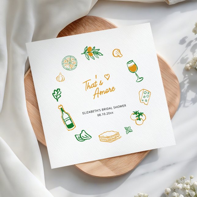 Serviette En Papier Nourriture italienne rustique That's Amore Jaune V (Créateur téléchargé)