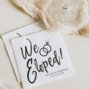 Serviette En Papier Nous Avons Elopé Le Script Post-Nuptial Party