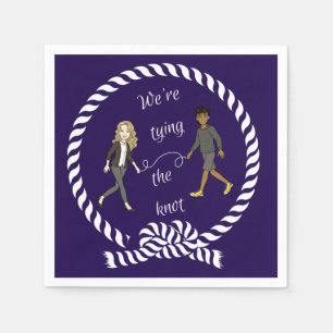 Serviette En Papier Nous essayons le noeud Anime de couleur marine