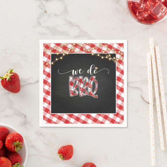 Serviette En Papier Nous faisons BBQ Papier Napkin - En vichy (En situation)
