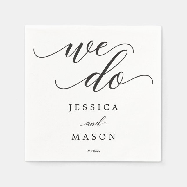 Serviette En Papier Nous Faisons Classic Script Mariage Cocktail Napkt (Devant)