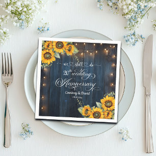 Serviette En Papier Nous Faisons Encore 20ème Anniversaire Mariage Lum