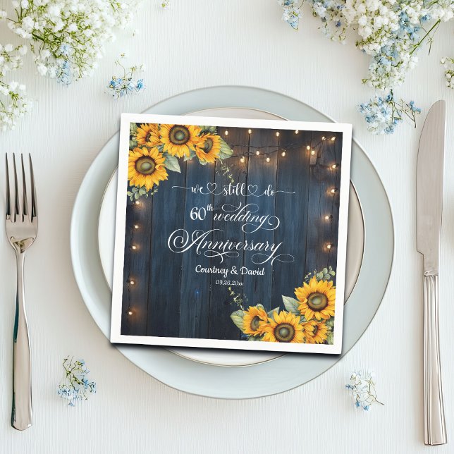 Serviette En Papier Nous Faisons Encore 60ème Anniversaire Mariage Lum (Créateur téléchargé)