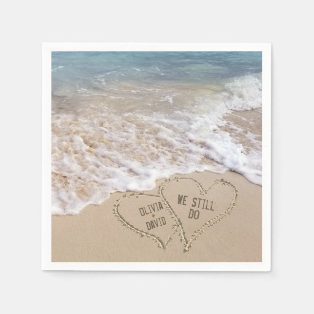 Serviette En Papier Nous faisons toujours des Coeurs de Plage avec des (Devant)