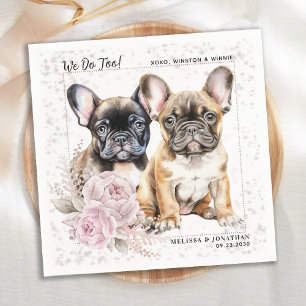 Serviette En Papier Nous faisons trop Français Bulldog Rose Floral Chi