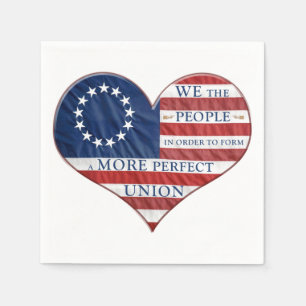 Serviette En Papier Nous Le Peuple Le Coeur Du Drapeau Américain