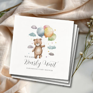 Serviette En Papier Nous pouvons à peine attendre l'ours ballon Baby S