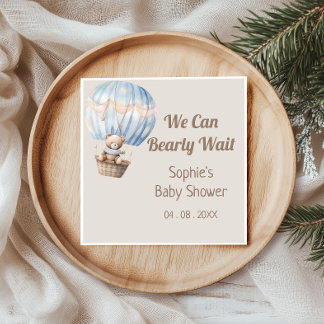 Serviette En Papier Nous pouvons à peine attendre Ourson Fête Prénatal