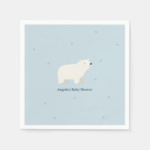 Serviette En Papier Nous pouvons attendre le Baby shower Ours polair