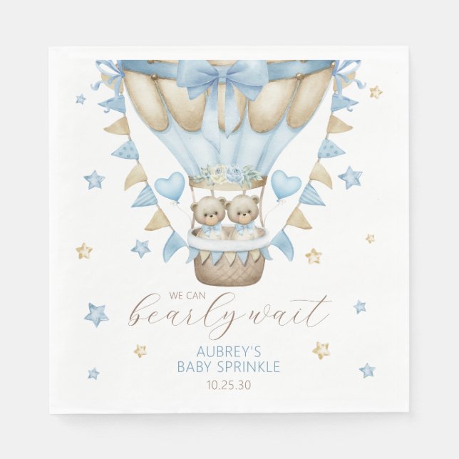 Serviette En Papier Nous Pouvons Attendre Rapidement Jumeau Bébé Bébé  (Devant)