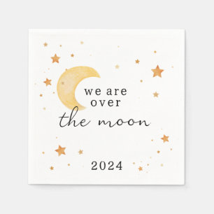Serviette En Papier "Nous sommes au-dessus de la lune" baby shower pap