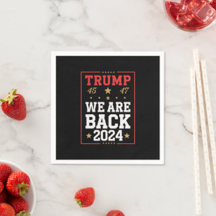 Serviette En Papier Nous sommes de retour Trump USA Flag Election Winn