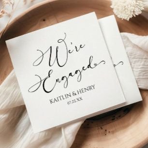 Serviette En Papier Nous sommes engagés Elegant Minimalist Engagement 