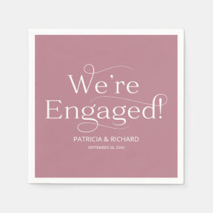 Serviette En Papier Nous sommes engagés Engagement Party Dusty Pink