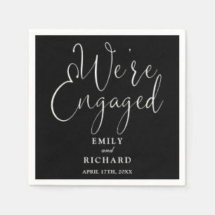 Serviette En Papier Nous sommes engagés Gold Script Engagement Party