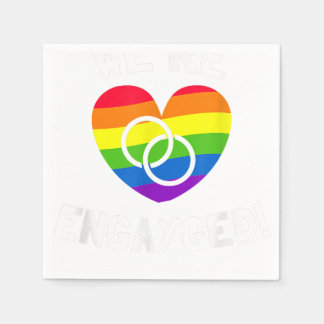 Serviette En Papier Nous sommes Fiançailles gays engagés