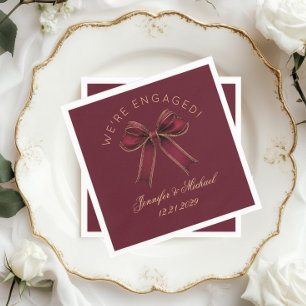 Serviette En Papier Nous sommes fiancés Fête de fiançailles Ruban roug