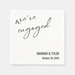 Serviette En Papier Nous sommes fiancés Typographie simple et élégante