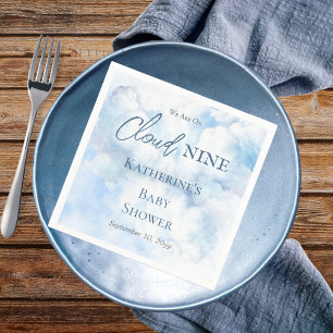 Serviette En Papier Nous Sommes Sur Cloud Neuf Blue Boy Baby shower