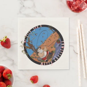 Serviette En Papier Nous vous pêchons un Joyeux Noël - serviettes russ