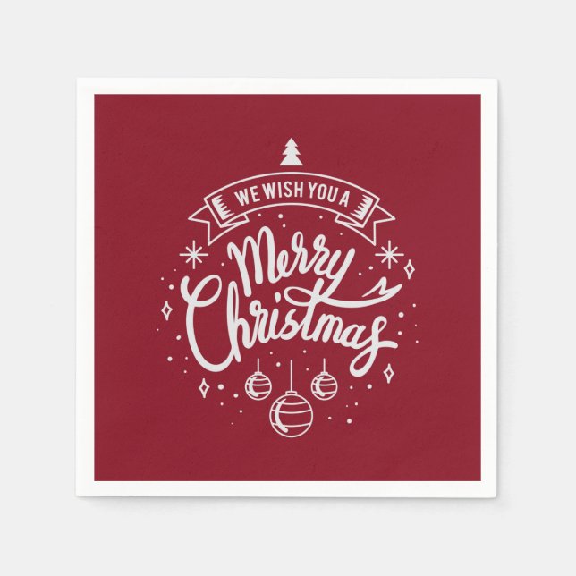 Serviette En Papier Nous vous souhaitons un joyeux Noël (Devant)