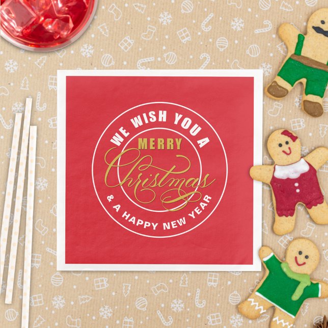 Serviette En Papier Nous vous souhaitons un joyeux Noël rouge (Créateur téléchargé)