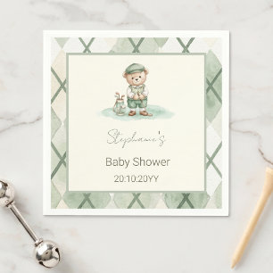 Serviette En Papier Nouveau au Club  Baby Shower de l'ours de golf ver