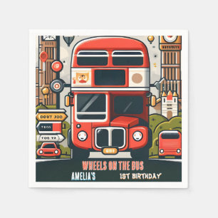 Serviette En Papier Nouveau Boy Cute Girl Tour City Party Bus 1er anni