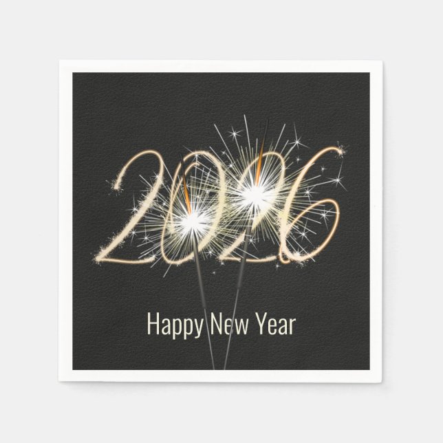 Serviette En Papier Nouvel an 2026 Fête Sparklers Napkins (Devant)