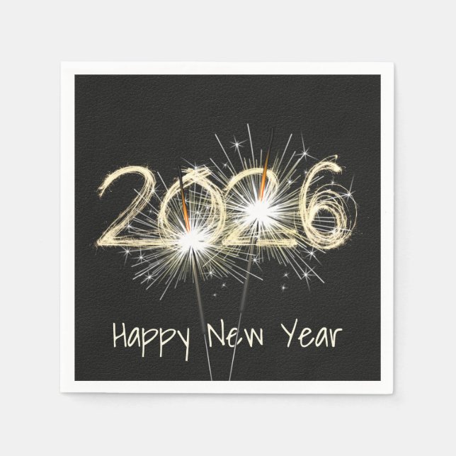 Serviette En Papier Nouvel An 2026 Sparklers (Devant)