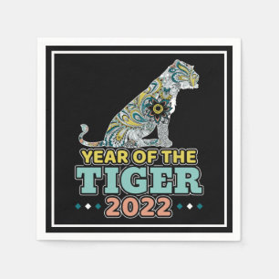 Serviette En Papier Nouvel An chinois 2022 - Tigre blanc